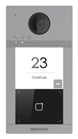 HIKVISION DS-KV8113-WME1(B)/Flush, IP dveřní interkom 1-tlač., čtečka karet, 2MPx kamera, WiFi, zápustný