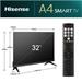 Hisense 32A4N 32" TV, HD Ready, DLED, WiFi, HDMI, USB, DTS, VIDAA Smart OS