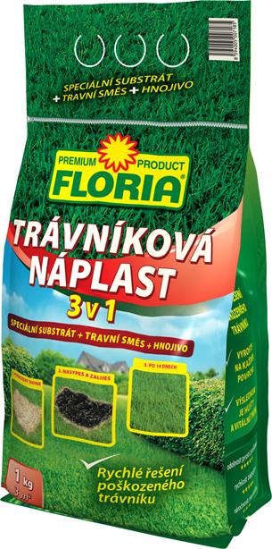Hnojivo Agro Floria Trávníková náplast 3 v 1 1kg 008216