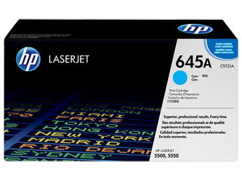 HP 645A Cyan LJ Toner Cart, 12 000 str, C9731A
