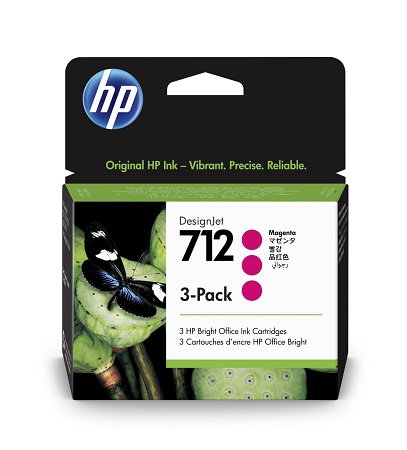 HP 712 3-Pack 29-ml Magenta DesignJet Ink Cartridge 3ED78A