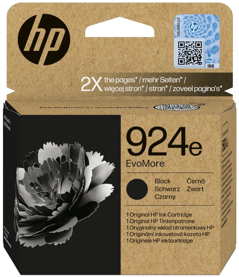 HP 924e Černá EvoMore originální inkoustová kazeta 4K0V0NE