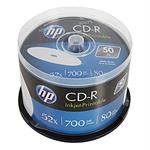HP CD-R, CRE00017WIP-3, 50-pack, 700MB, 52x, 80min., 12cm, Printable, cake box, Standard, pre archi
