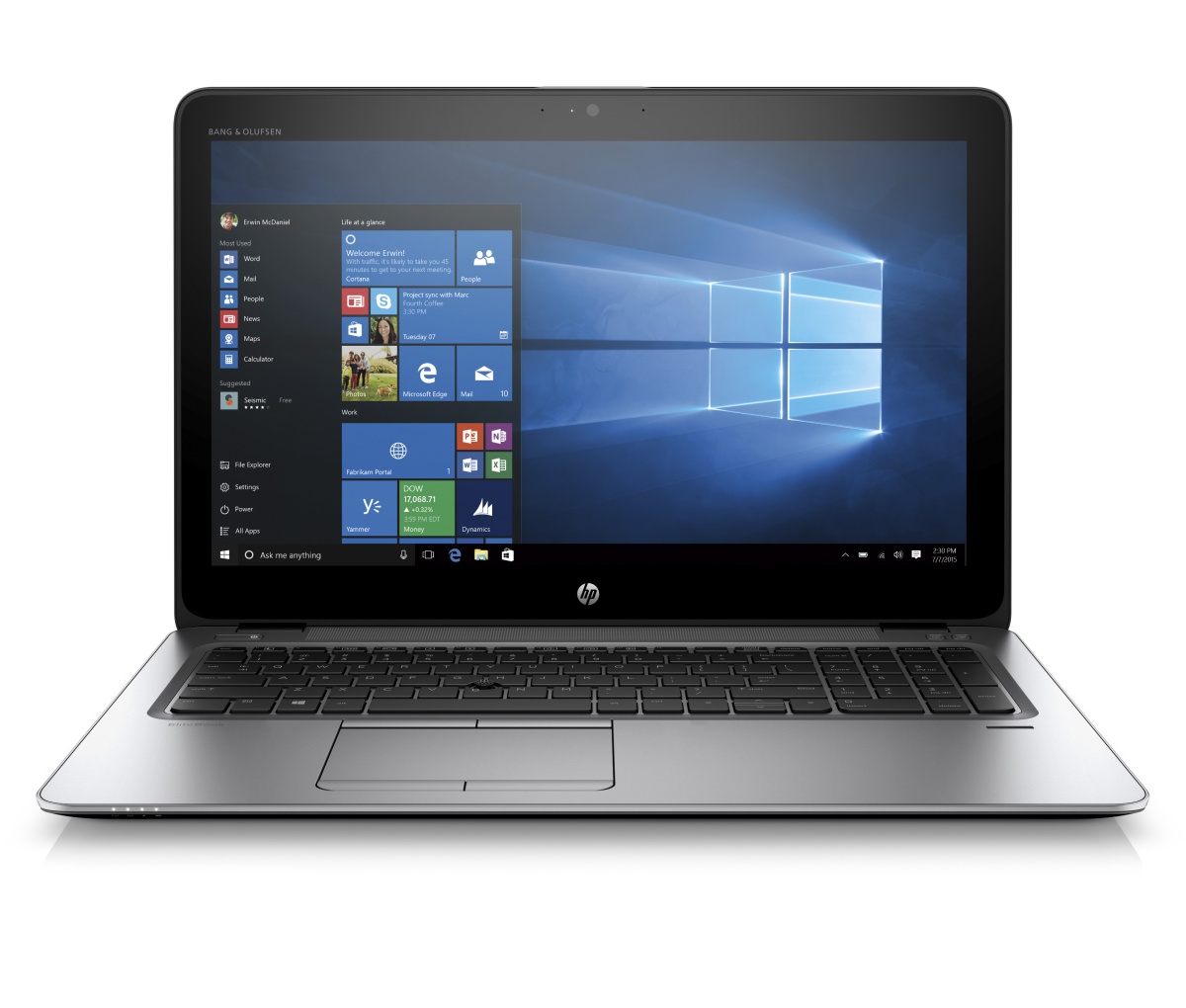 HP EliteBook 850 G3, i7-6500U, 15.6 FHD, R7M65X/1GB, 8GB, 256GB, ac, BT, FpR, backlit keyb, W10Pro-W7Pro V1C48EA#BCM