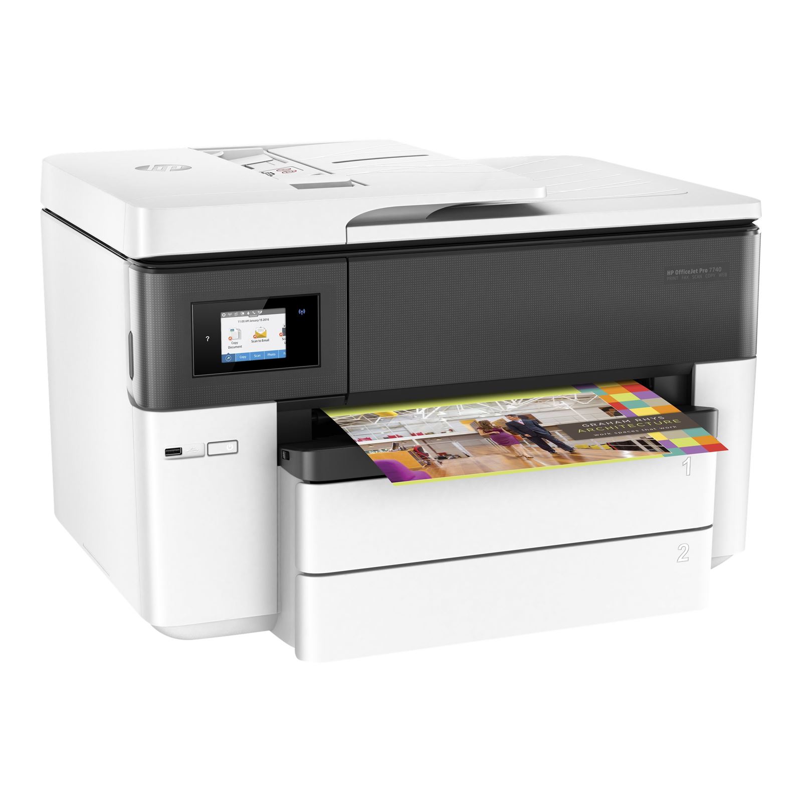 HP Officejet Pro 7740 All-in-One - Multifunkční tiskárna - barva - tryskový - A3/Ledger (297 x 432 G5J38A#A80