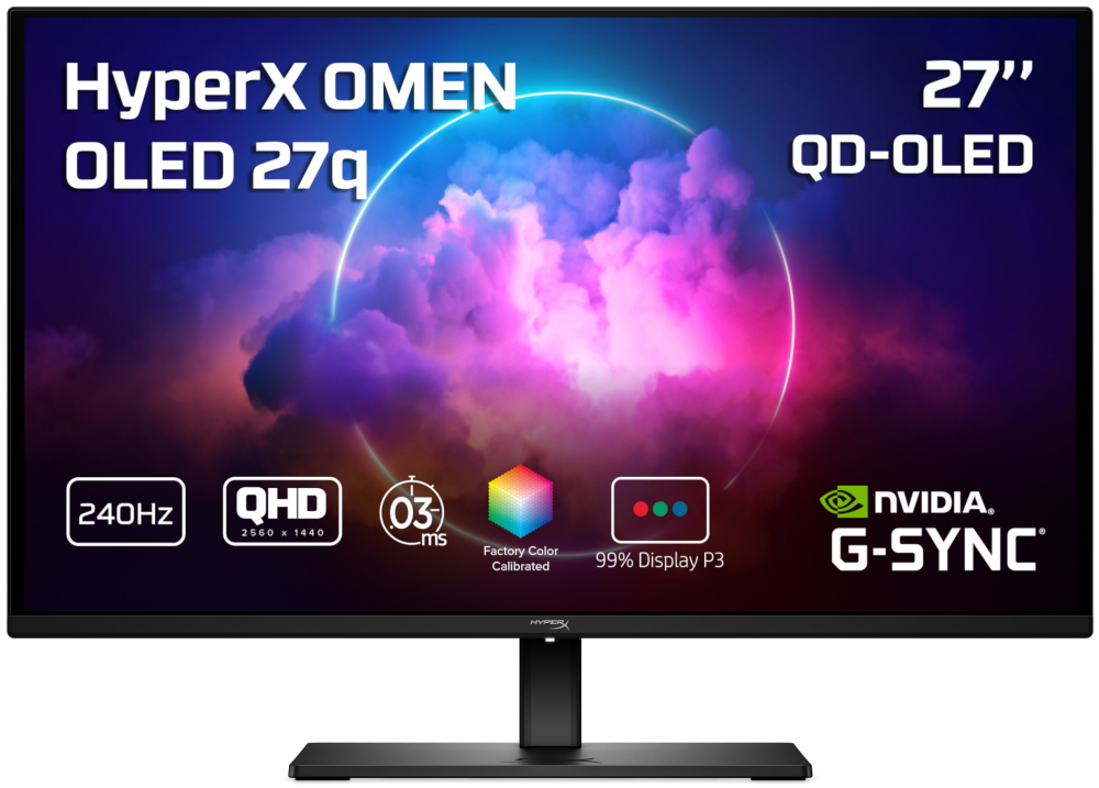 HP OMEN OLED 27q/ 27"/ 2560x1440/ QD-OLED/ 0,03ms/ 200 cd/m2/ 1500000:1/ HDMI/ DP/ PIVOT/ černý CH0R2E9#ABB