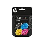 HP originál ink 6L6S6UE, HP 308, black/color, 160/120str., 2-pack