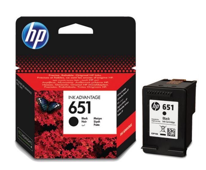 HP originál ink C2P10AE, HP 651, black, 600str., HP DeskJet IA 5645, 5575, Officejet 202, 252 Mobil C2P10AE#BHK