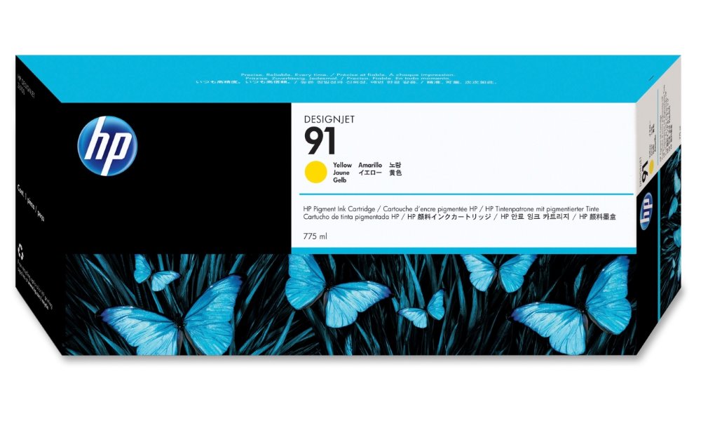 HP originál ink C9469A, No.91, yellow, 775ml, HP Designjet Z6100