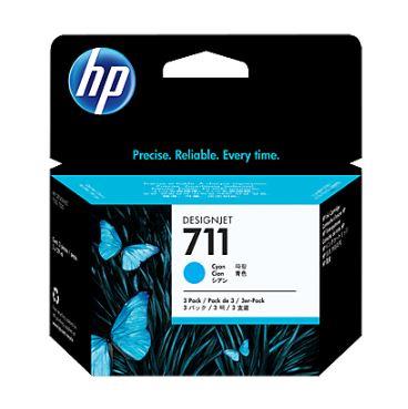 HP originál ink CZ134A, HP 711, cyan, 3x29ml, 3ks, HP DesignJet T120, T520