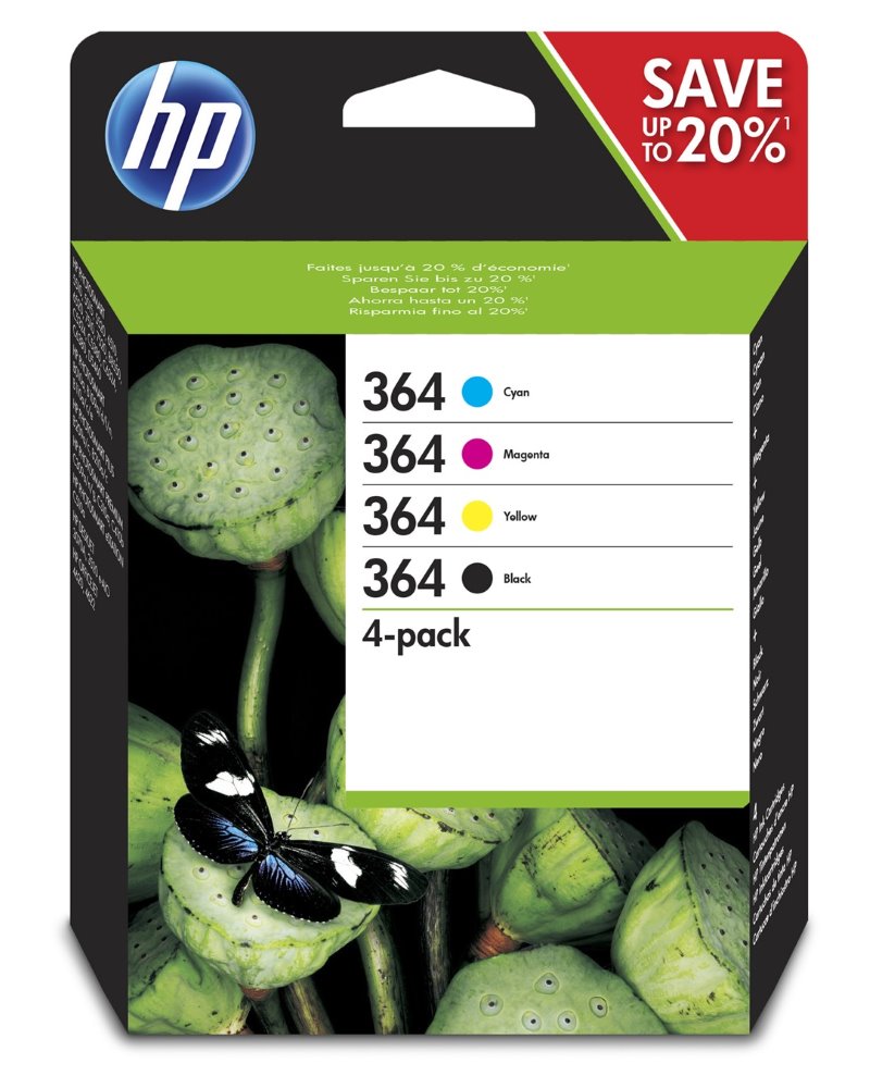 HP originál ink N9J73AE, HP 364 Combo pack, CMYK, blister, HP Combo-pack,B8550,C5380,D5460