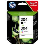 HP originál ink sada 3JB05AE, HP 304, black + color, 100color-120Bkstr., HP Deskjet 3720, 3721, 372