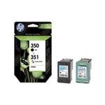 HP originál ink SD412EE, No.350 + No.351, black/color, 200/170str., 2ks, HP 2-Pack, CB335EE + CB337EE
