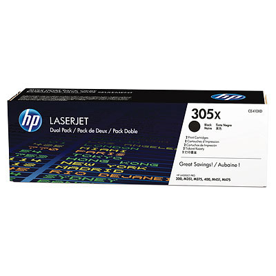 HP originál toner CE410XD, black, 4000 (2x4000)str., HP 305X, HP Color LaserJet Pro M375NW, Pro M47
