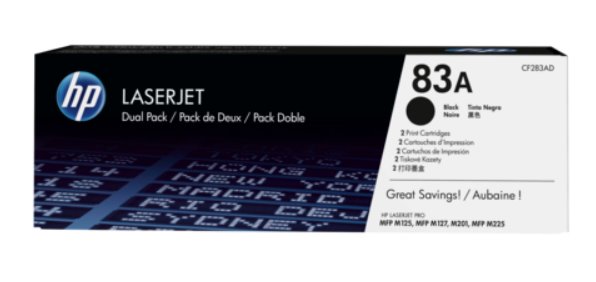 HP originál toner CF283AD, black, 2x1500str., 83A, HP LaserJet Pro M201, M201, M202, MFP M127, PROMO Dual pack 1240g, 2k