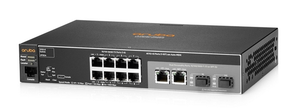 HPE Aruba 2530-8 - Přepínač - řízený - 8 x 10/100 + 2 x kombinovaný Gigabit Ethernet/Gigabit SFP - J9783A