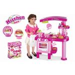 Hrací set Dětská kuchyňka velká s příslušenstvím růžová 008-82