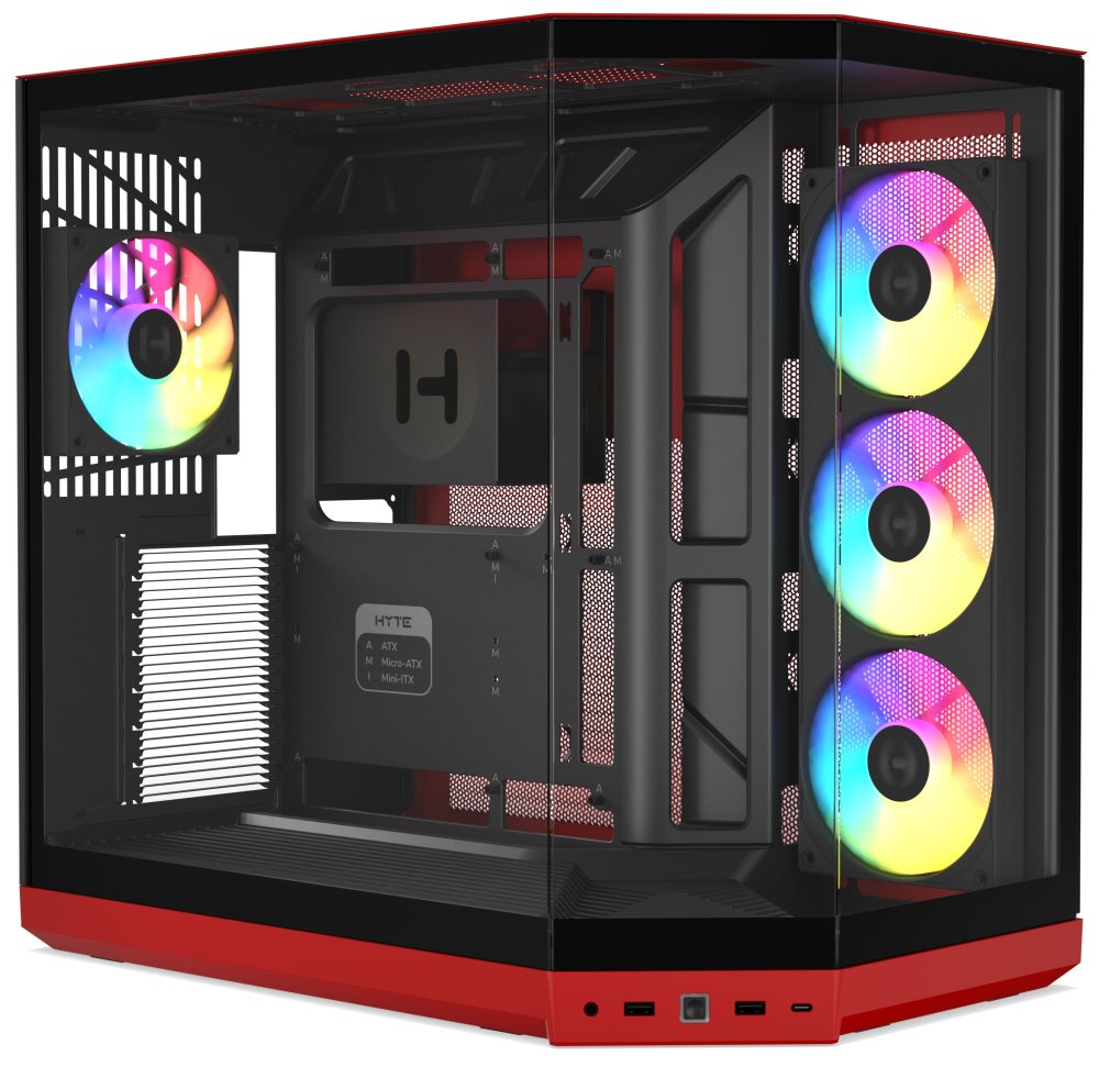 HYTE skříň Y50 ARGB Black Cherry / panoramatické sklo / dvě komory / 4x ARGB fan / bez zdroje / 1x USB CS-HYTE-Y50RGB-RB