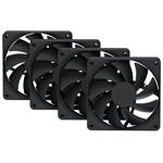 HYTE ventilátor 120mm PWM / barva Pitch Black / 1500rpm / 72CFM / ABS / 4-pin / sada 4x ventilátor FAN-HYTE-FA12-BB-4 