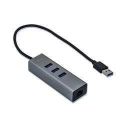 i-tec USB 3.0 Metal 3 port HUB Gigabit Ethernet 1x USB 3.0 na RJ-45 3x USB 3.0 C31METALG3HUB U3METALG3HUB