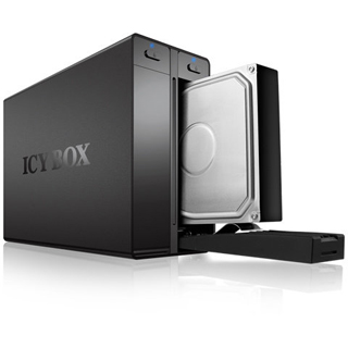 Icy Box External 2x3,5'' HDD Case SATA to 1x USB 3.0 + EasySwap, Black IB-3662U3