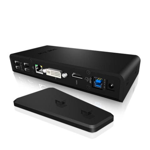 Icy Box Multi Docking Station for Notebooks and PCs, 2x USB 3.0, HDMI, Black IB-DK2241AC