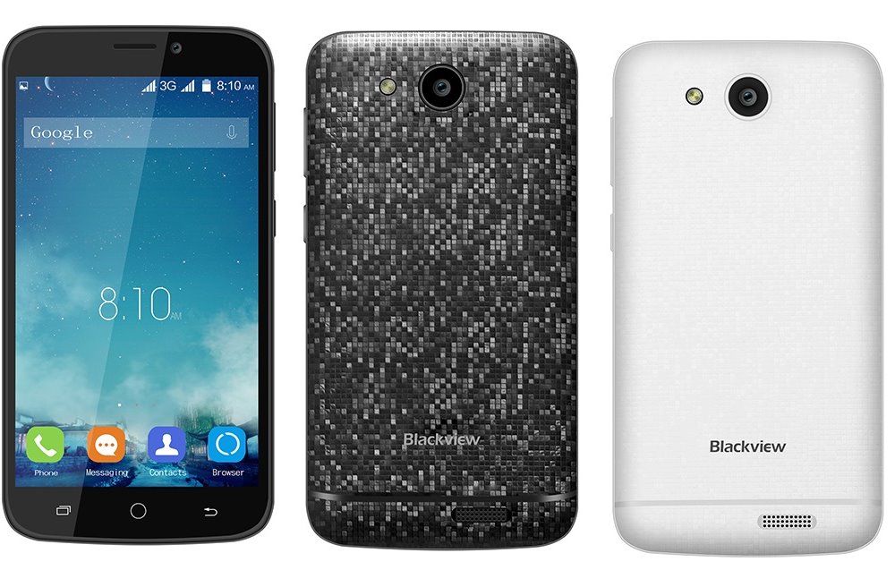 iGET Blackview A5 4,5" IPS displej, 854x480, Quad-Core, 8GB + 1GB, 5MPx + 2MPx, Dual SIM, 3G. Android 6.0