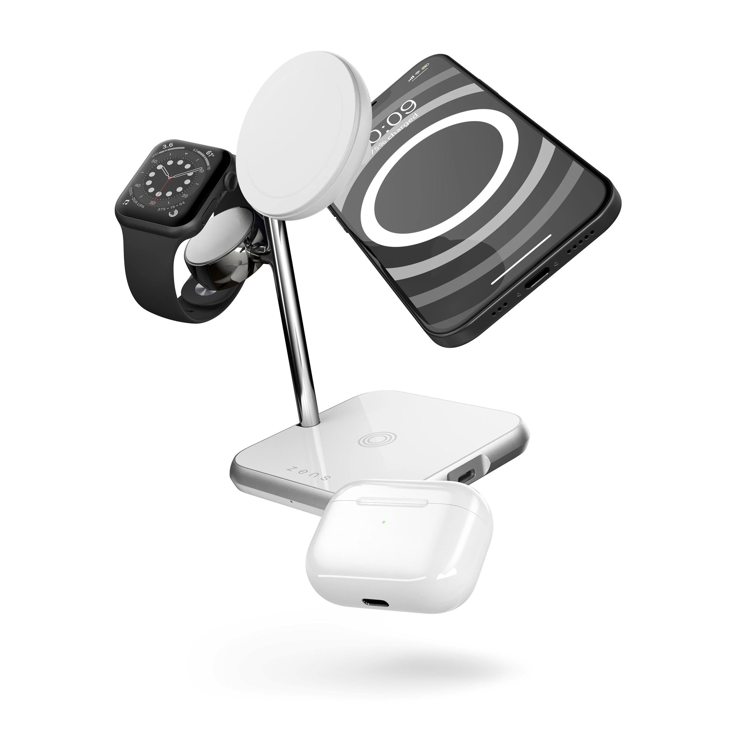 ZENS 4in1 iPad + MagSafe wireless charger White ZEDC22W ITSK