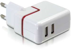 Navilock napájecí adaptér 230V na 2xUSB DC 5V 500 mA, bílý 61875 ...