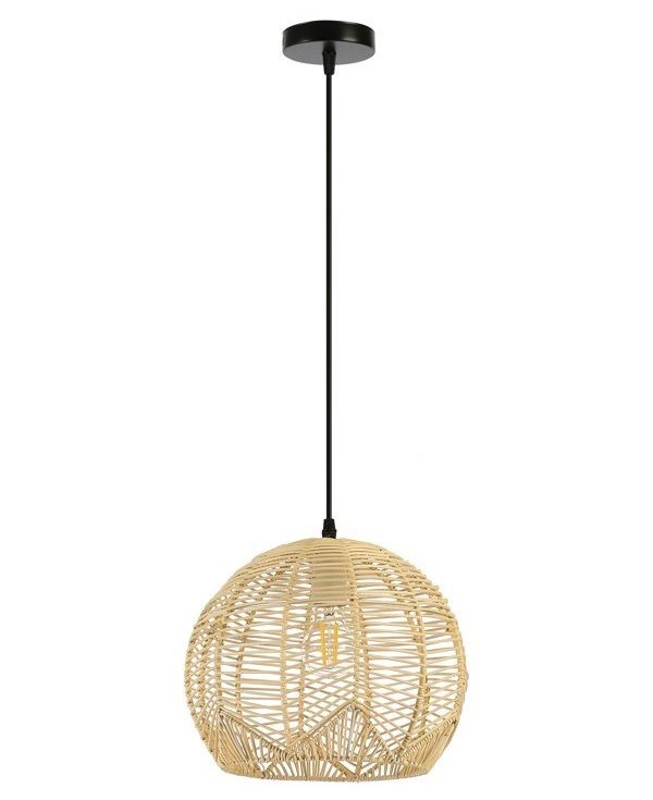IMMAX BOHO PELO designové závěsné svítidlo, D30cm, E27, přírodní ratan 08258L