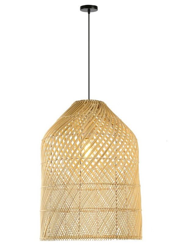 IMMAX BOHO PELO designové závěsné svítidlo, D35cm, E27, přírodní ratan 08259L