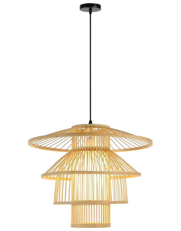 IMMAX BOHO PINCHOS designové závěsné svítidlo, D50cm, E27, bambusové dřevo 08255L