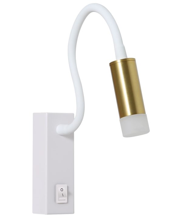IMMAX GOAL designové nástěnné LED svítidlo, vypínač, 3W, bílo-zlaté 08284L