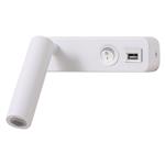 IMMAX GOAL designové nástěnné LED svítidlo, vypínač, USB, 3W, bílé 08279L