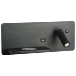 IMMAX LED Be PREPARE 4v1, bodové svítidlo s Qi nabíjením, USB, černá, varianta levá 08288L