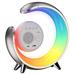 IMMAX LED noční lampička PEACOCK s hodinami/ RGB světlo/ 20W/ 400lm/ 5V/2,1A/ USB port/ stříbrná 08985L
