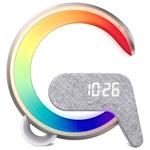 IMMAX LED relaxační lampička FLAMINGO/ Qi nabíjení/ budík/ RGB/ 300lm/ USB výstup/ BT 5.1/ zlatá 08986L