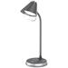 IMMAX LED stolní lampička FINCH/ Qi nabíjení/ 9W/ 12V/2A/ stmívatelná/ šedá + stříbrné prvky 08972L