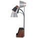 IMMAX LED stolní lampička IDEAL/ Qi nabíjení/ CCT/ 8W/ 800lm/ budík s hodinami/ tmavé dřevo/černá 08999L