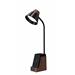 IMMAX LED stolní lampička IDEAL/ Qi nabíjení/ CCT/ 8W/ 800lm/ budík s hodinami/ tmavé dřevo/černá 08999L