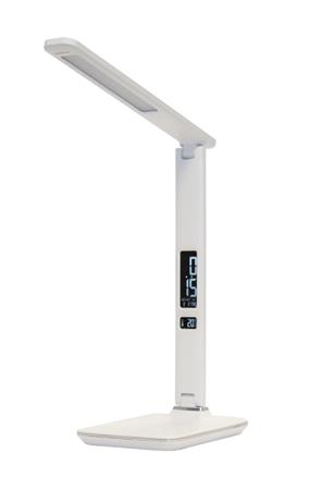 IMMAX LED stolní lampička Kingfisher/ 9W/ 450lm/ 12V/1A/ 3 různé barvy světla/ sklápěcí rameno/ USB/ bílá 08934L