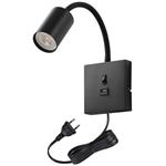IMMAX PUNTO USB flexibilní nástěnné svítidlo s vypínačem, 9W, GU10, černé 08295L