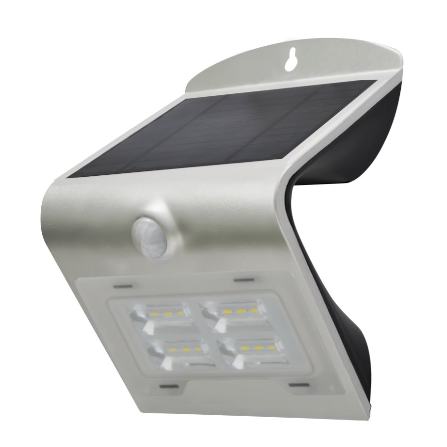 IMMAX venkovní solární LED osvětlení s čidlem/ 2W/ 4000-4500K/ IP65/ stříbrné 08425L