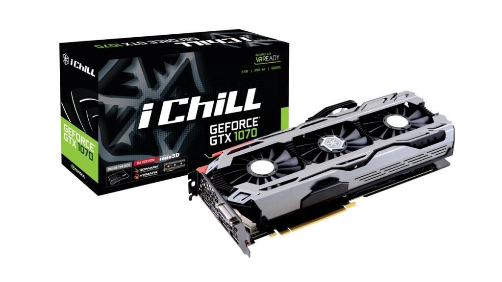 Inno3D iChill GeForce GTX 1070 X4, 8GB GDDR5 (256 Bit), HDMI, DVI, 3xDP C107V4-1SDN-P5DNX