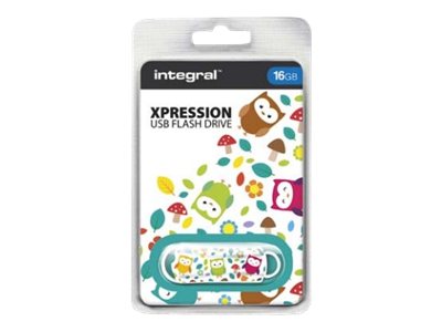 Integral Xpression Pattern Owls - Jednotka USB flash - 16 GB - USB 2.0 INFD16GBXPROWLS