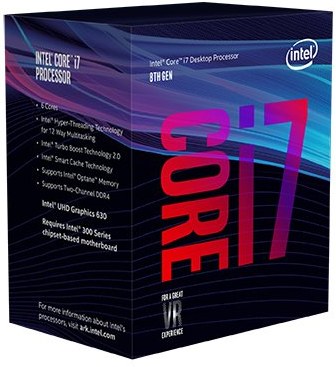 Intel Core i7 8700 - 3.2 GHz - 6-jádrový - 12 vláken - 12 MB vyrovnávací paměť - LGA1151 Socket - B BX80684I78700