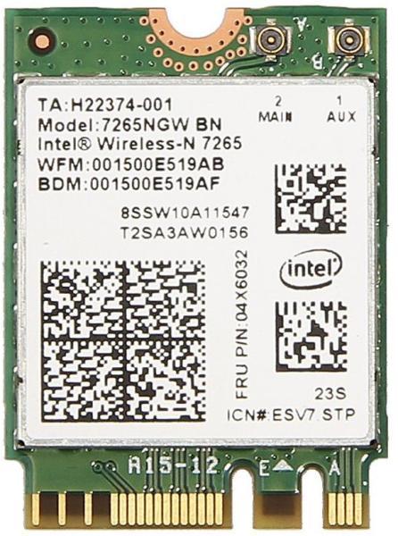 Intel Dual Band Wireless-AC 7265 - Síťový adaptér - M.2 Card - 802.11ac, Bluetooth 4.0 LE 7265.NGWWB.W