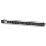 Intellinet Vertical Rackmount 12-Way Power Strip - German Type, rozvodný panel, 12x DE zásuvka, 1.6m kábel 711449