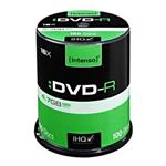 Intenso DVD-R, 4101156, 100-pack, 4.7GB, 16x, 12cm, Standard, cake box, pre archiváciu dát