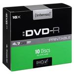 Intenso DVD-R, 4801652, 10-pack, 4.7GB, 16x, 12cm, Standard, slim case, printable, pre archiváciu d